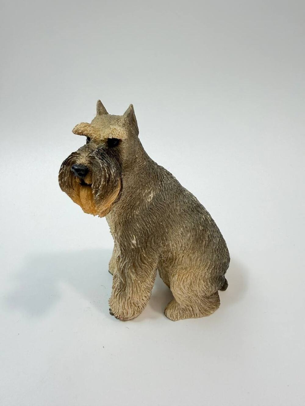 Living Stone Schnauzer Dog Figurine 1994 Resin Miniature Gray Sculpture